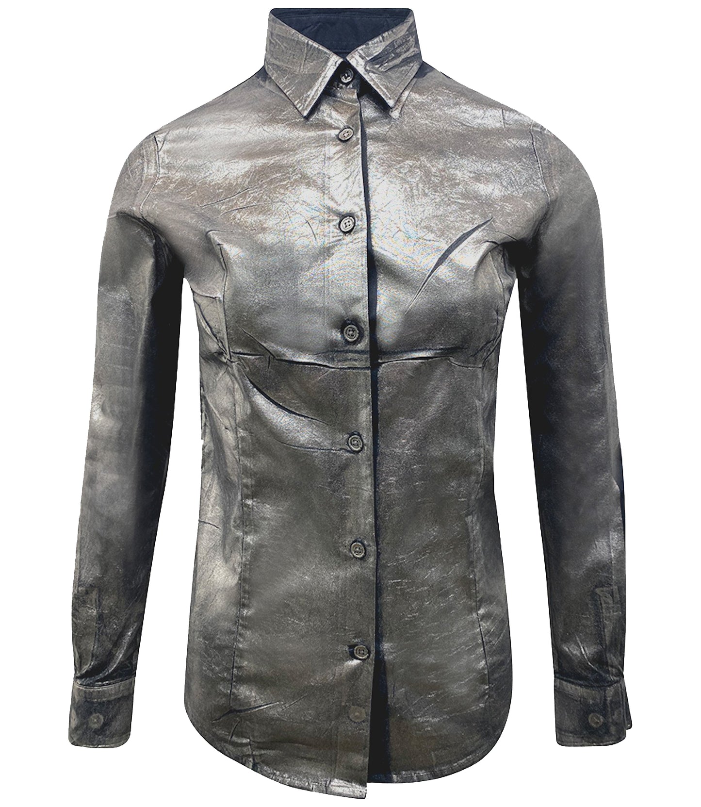 MADISON MAISON LAMINATED SILVER SHIRT