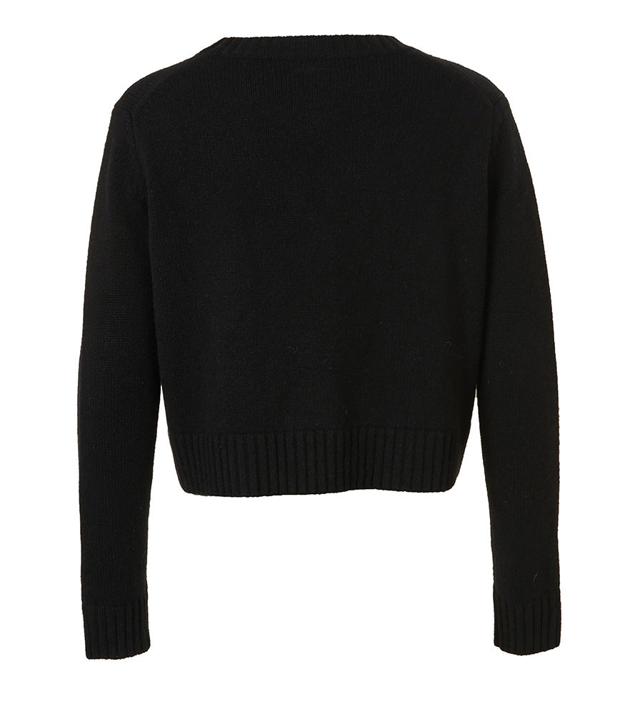 BEVERLY CASHMERE CROPPED SWEATER BLACK