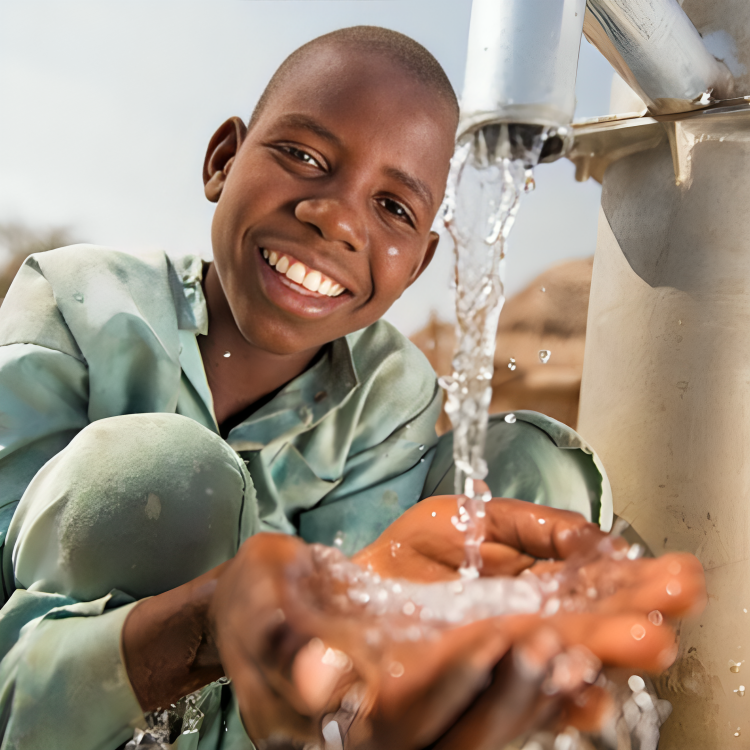 drinking water from borehole