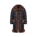 Vegancode Brown and Black Reversible Faux Fur Coat
