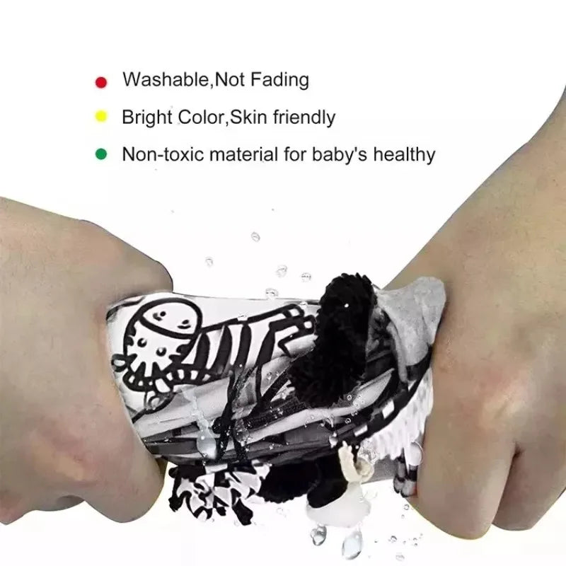 Black and White High Contrast Soft Baby Cloth Book