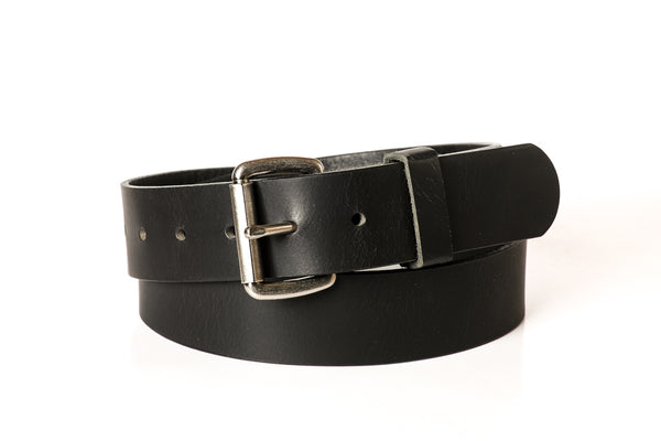 Manzoor Black Full Grain Leather Belt Buffalo Nickel High Quality Made in USA 