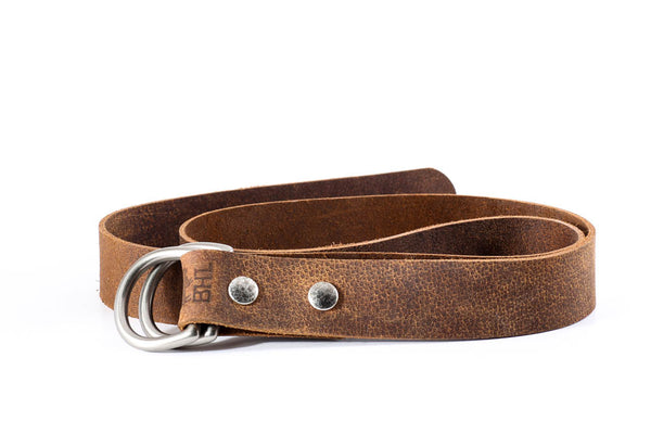 Full Grain Buffalo Distressed Brown w/ Copper Buckle 1 1/2