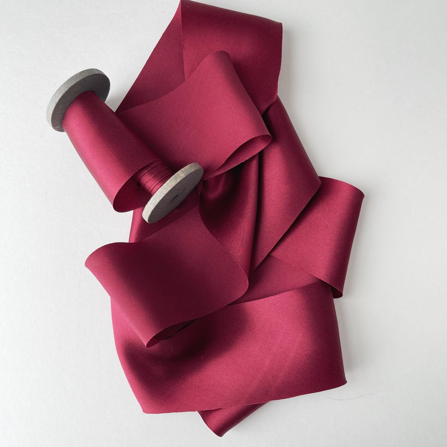 Coral, Silk Chiffon Ribbon – Nettle + Silk