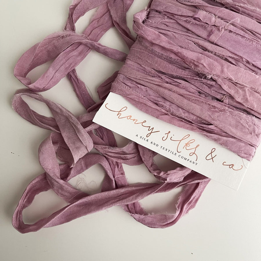 Hand Dyed Recycled Chiffon Ribbon - Blushing – HoneySilks & CO