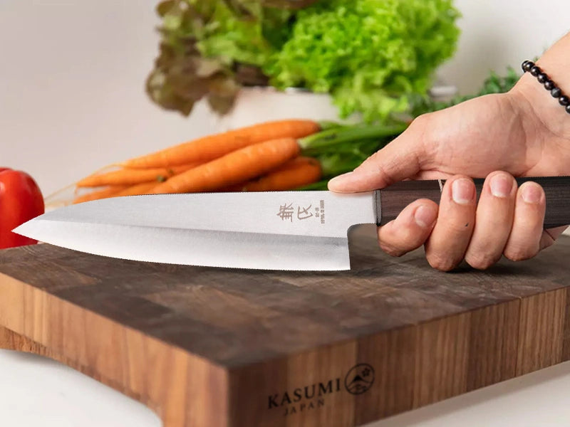 Master precise Gyuto knife technique with proper grip for clean, efficient cuts.