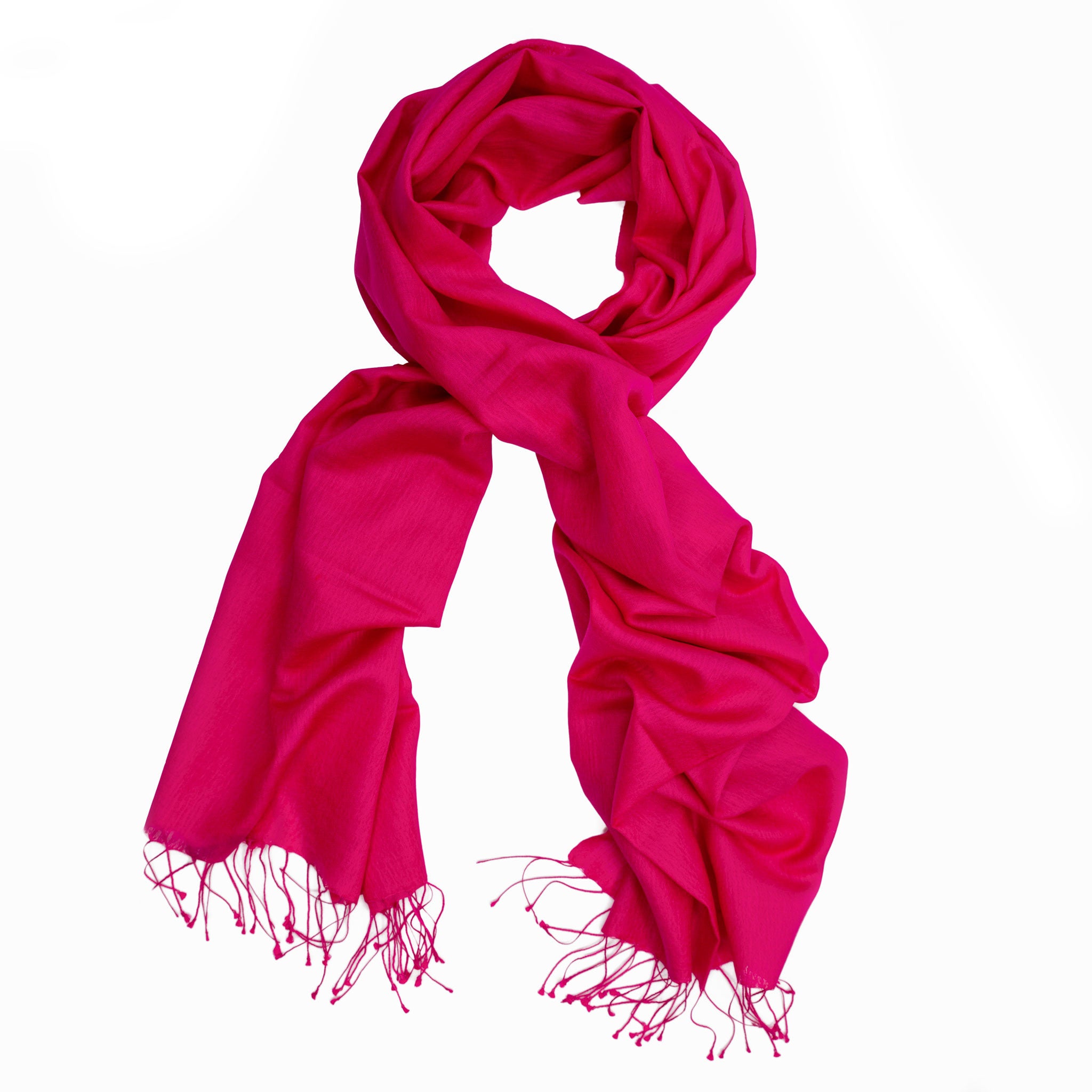 Silk wool hot pink shawl - Colour Cocoon