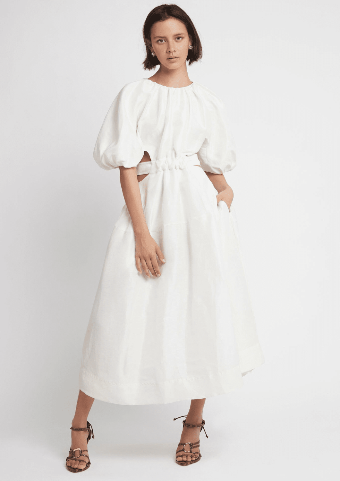 Aje - Mimosa Cut Out Midi Dress - Ivory | All The Dresses