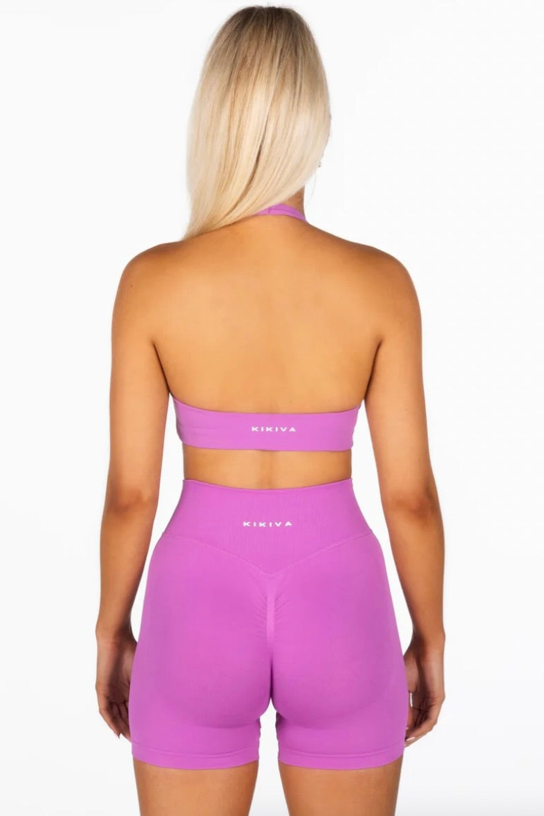 Kikiva Signature Halter Crop- Midnight Purple