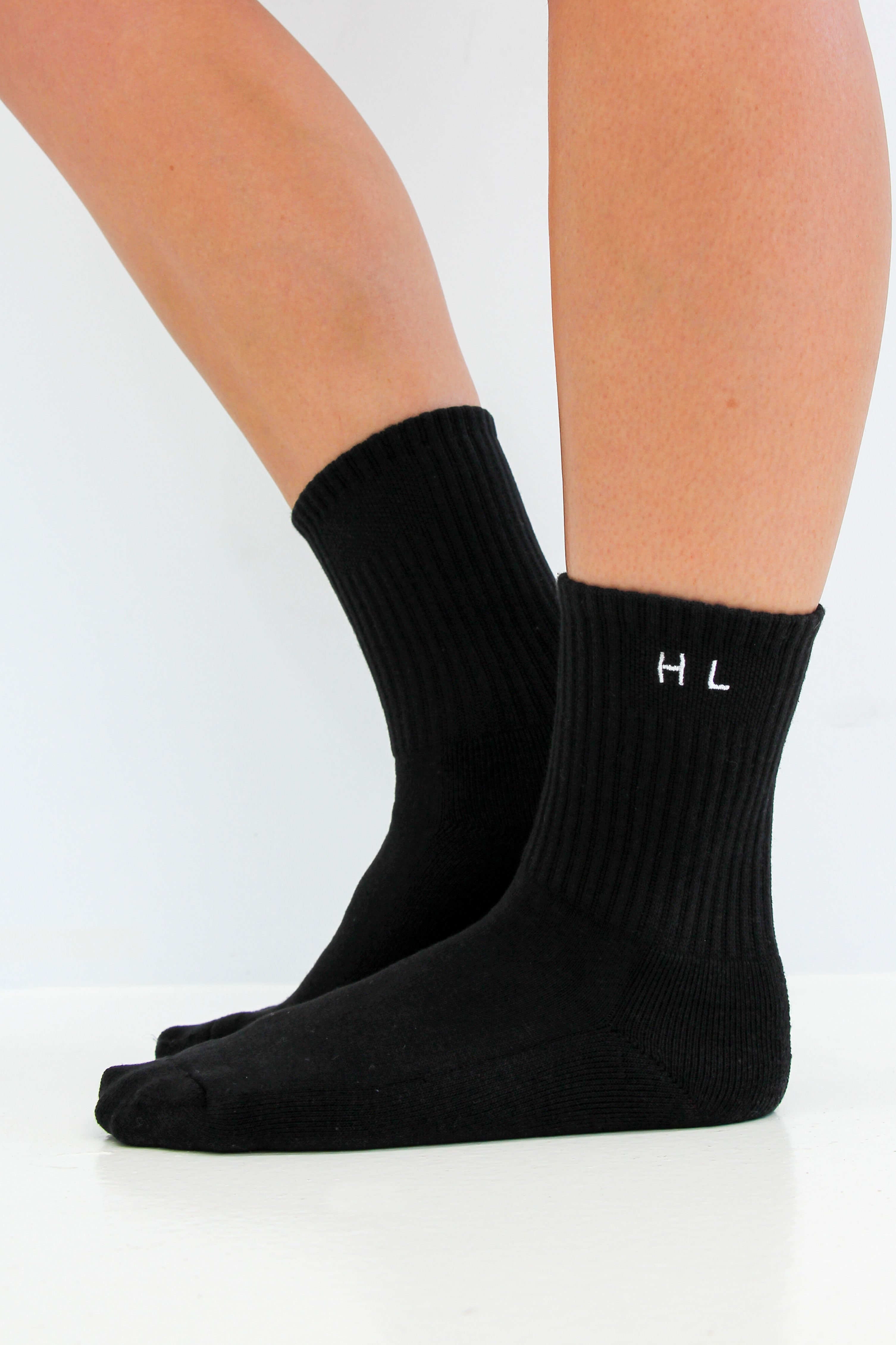 HyperLuxe High Crew Sock- Black