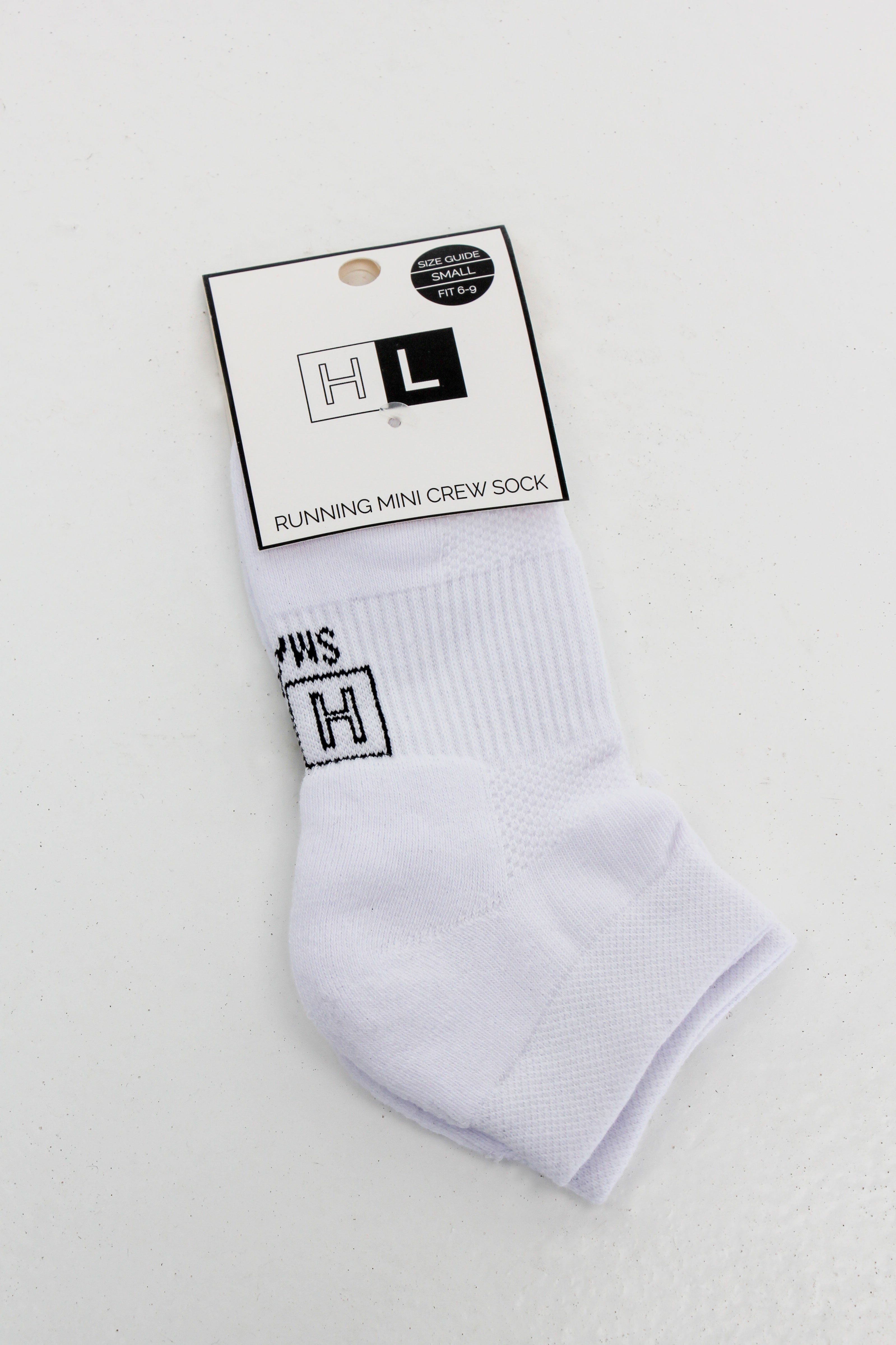 HyperLuxe Running Mini Crew Socks- White