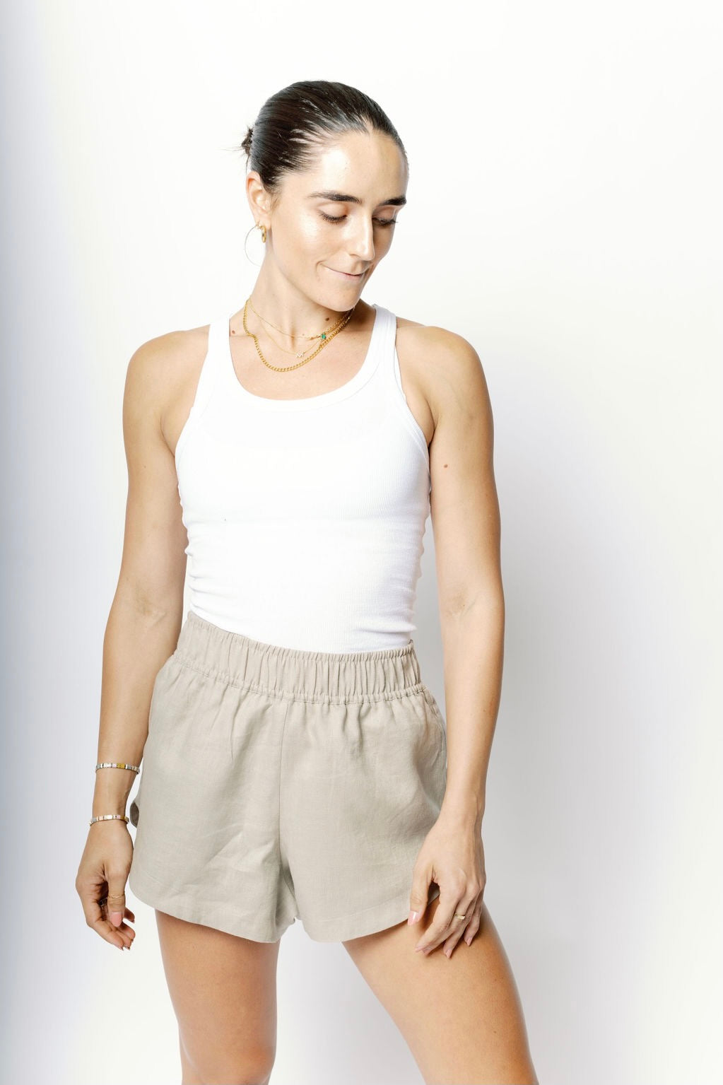 HyperLuxe Linen Boxer Short- Oat