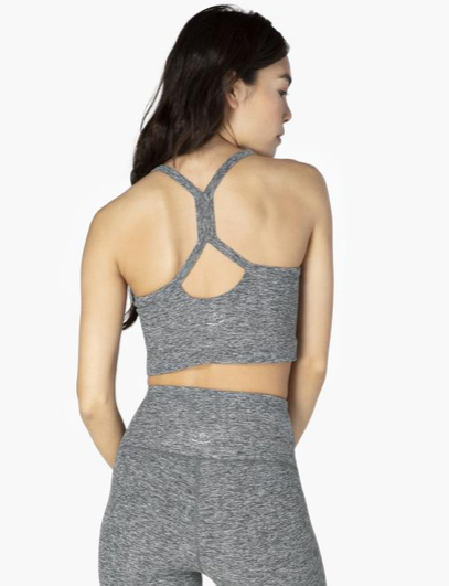 Beyond Yoga Spacedye Slim Racerback Cropped Tank- Black/ White