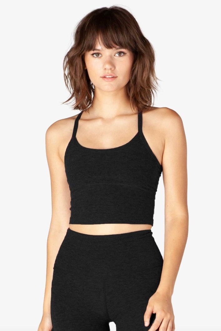 Beyond Yoga Spacedye Slim Racerback Cropped Tank- Darkest Night