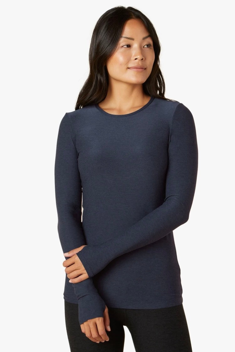 Beyond Yoga Classic Crew Pullover- Nocturnal Navy