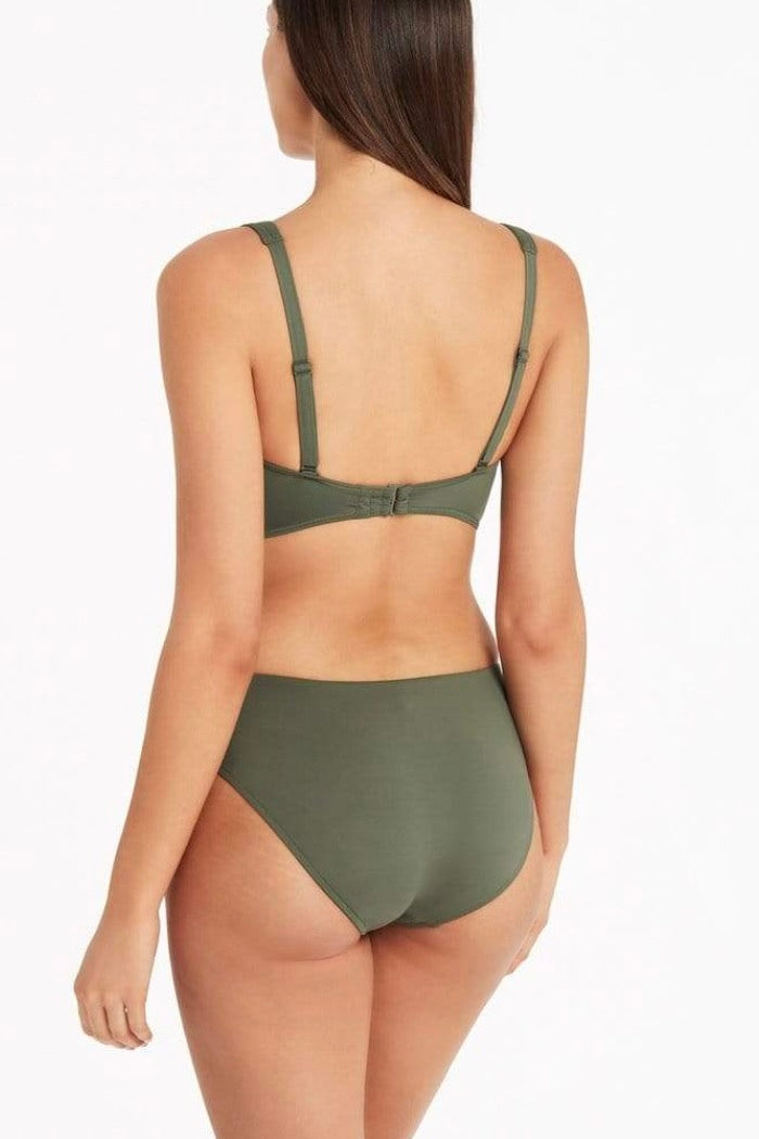 Sea Level Mid Bikini Pant- Khaki