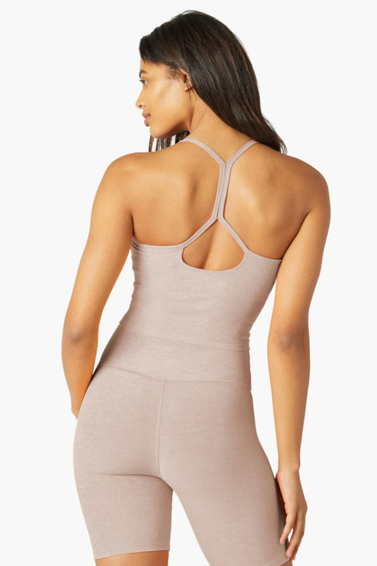 Beyond Yoga Slim Racerback Cropped Tank- Chai