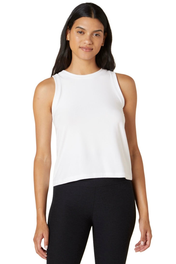 Beyond Yoga Featherweight Rebalance Tank- Cloud White