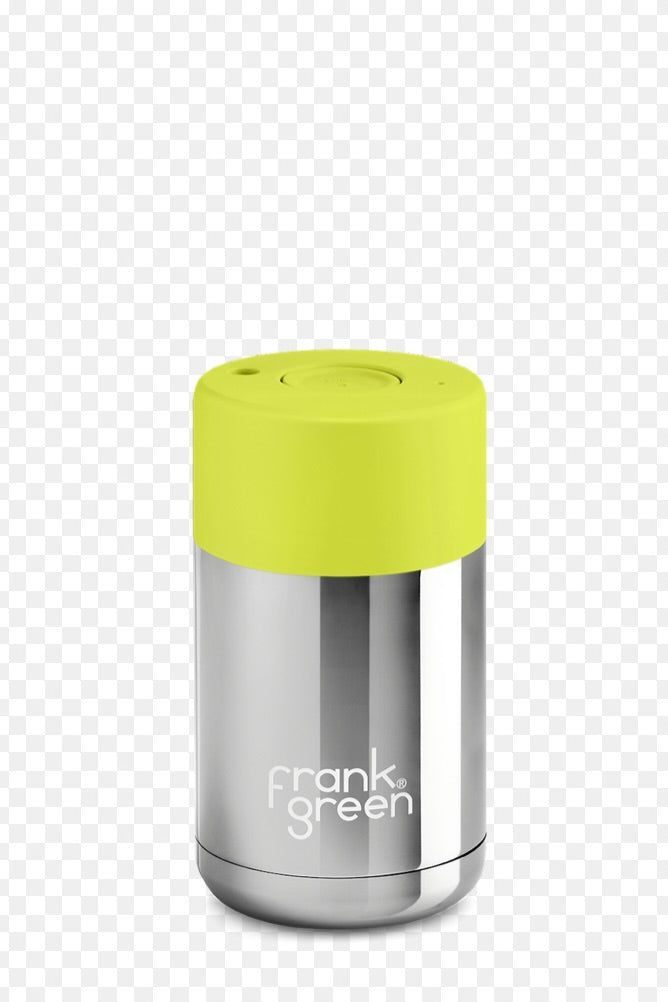 Frank Green Chrome Silver Keep Cup- Neon Yellow