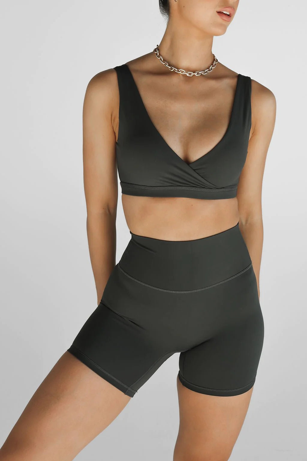 Leelo Active Sculpt Crop- Forrest