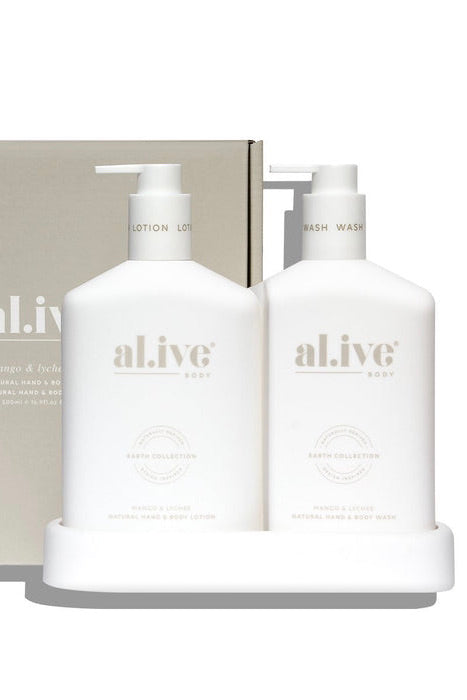 Al.ive Body Wash & Lotion Duo + Tray - Mango & Lychee