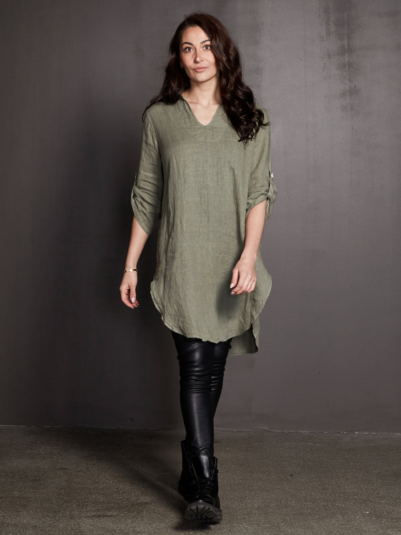 NÜ POLETTE linen tunic Tunics 393 Army