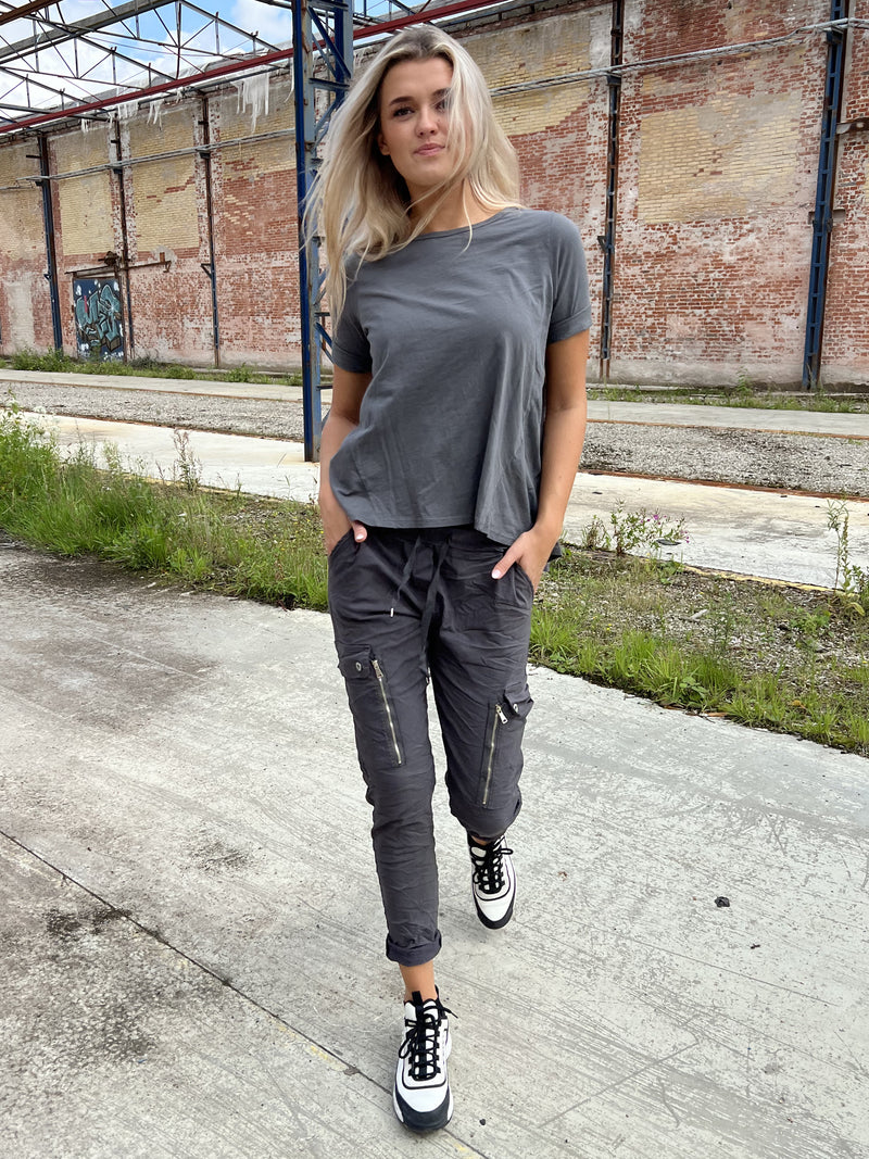 NÜ CARMEN cargo trousers Trousers 987 dark grey