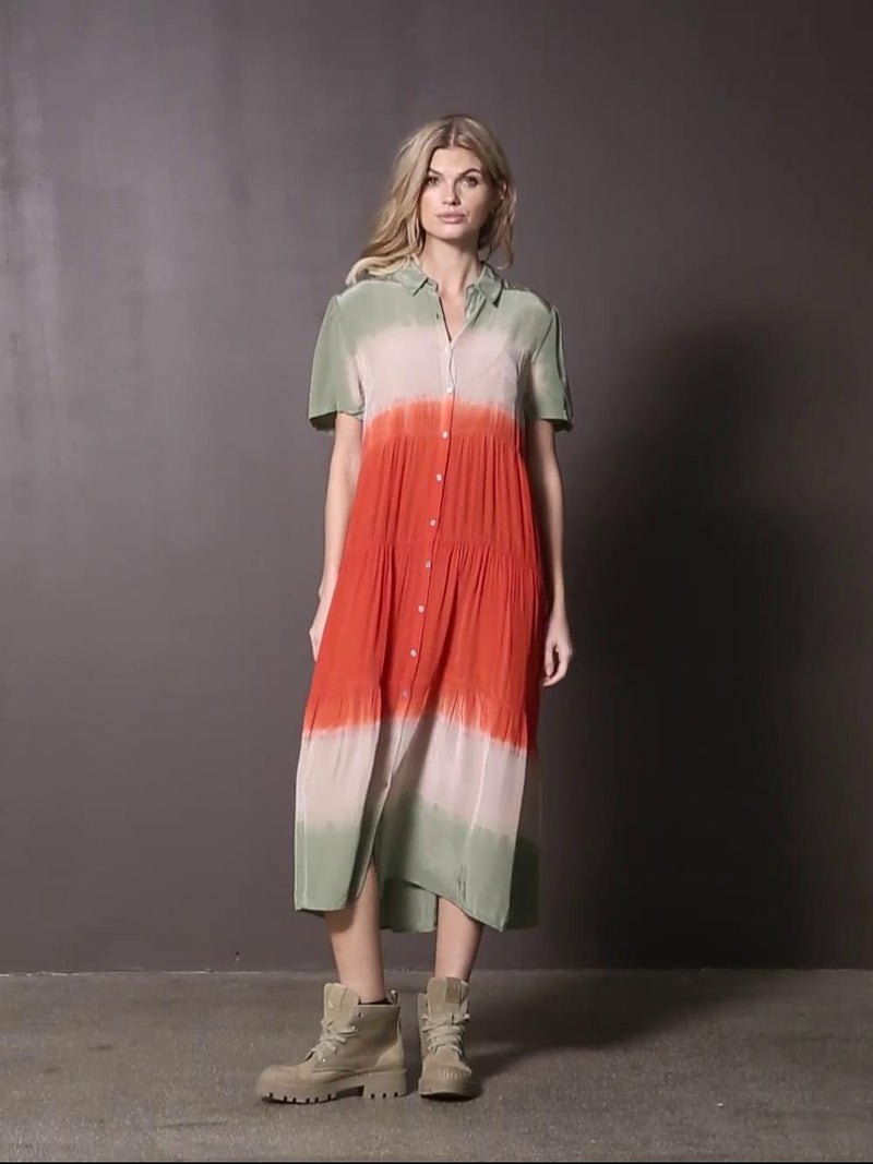 NÜ TINA dress with dip-dye look Dresses 393 Army Mix