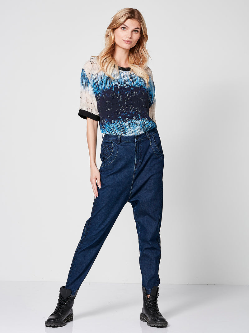 NÜ THALIA baggy bukser Bukser 487 Dark Denim