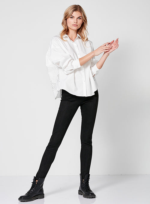 NÜ TINE shirt with embroidered details Shirts 110 Creme