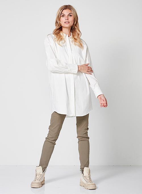 NÜ TERESE lang overhemd Hemdblouse 110 Creme