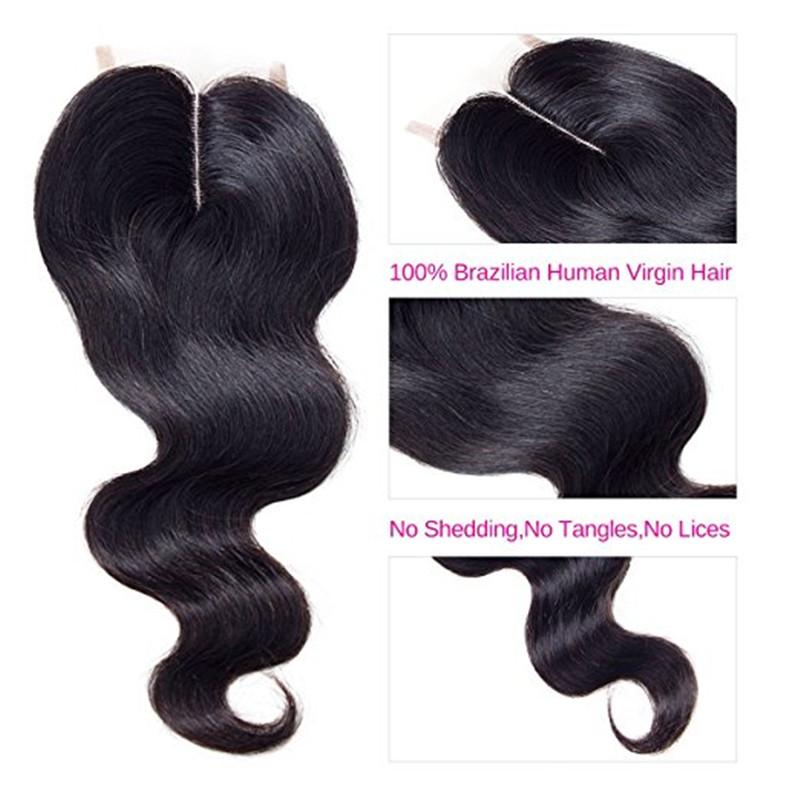 100% Virgin Brazilian Hair Closure Body Wave Lace Closure Middle Part