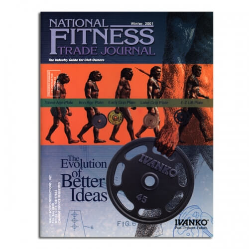 National Fitness Trade Journal Cover features Urethane Weight Plate by Ivanko Barbell Company