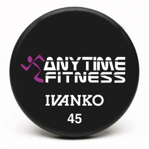 Anytime Fitness Ivanko 45 lb custom urethane dumbbell