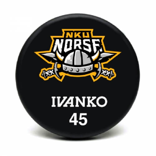 NKU Norse athletics Ivanko 45 lb custom urethane dumbbell