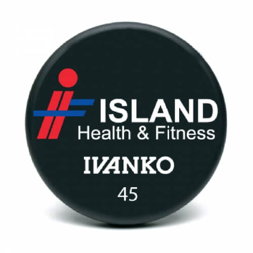 Island Health and fitness Ivanko 45 lb custom urethane dumbbell