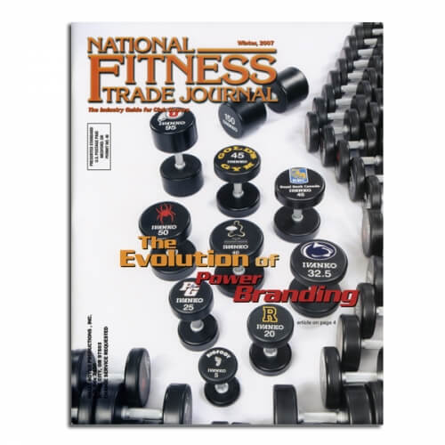 National Fitness Trade Journal features custom urethane dumbbells by Ivanko Barbell Company