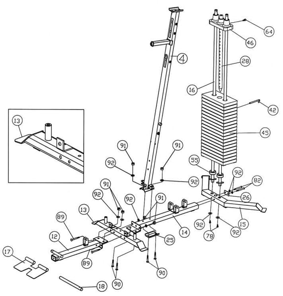 IVK-2155 Ivanko Home Gym diagram 1