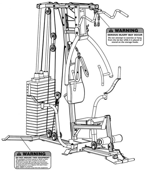 IVK-2155 Ivanko home gym warning label placement