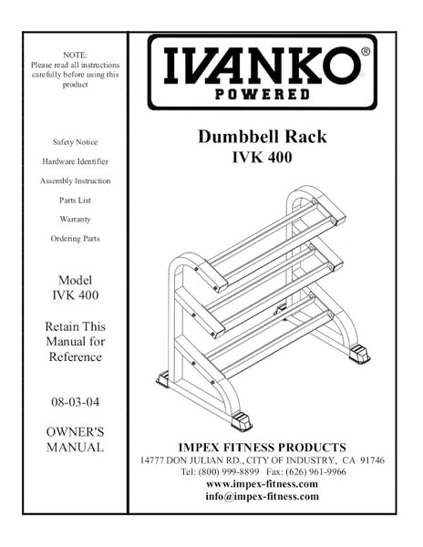 Impex 2025 dumbbell rack