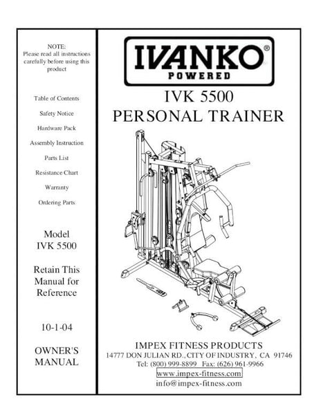 Ivanko Personal trainer User Manual