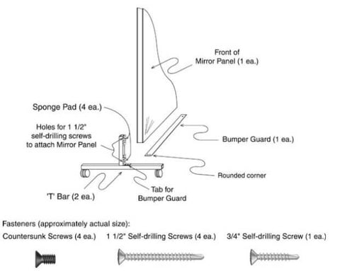 Ivanko mirror stand assembly