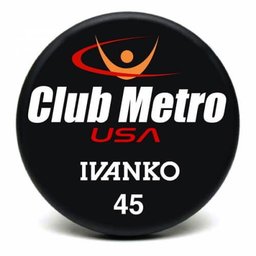 Club Metro Ivanko 45 lb custom urethane dumbbell