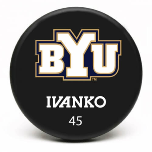 BYU athletics Ivanko 45 lb custom urethane dumbbell