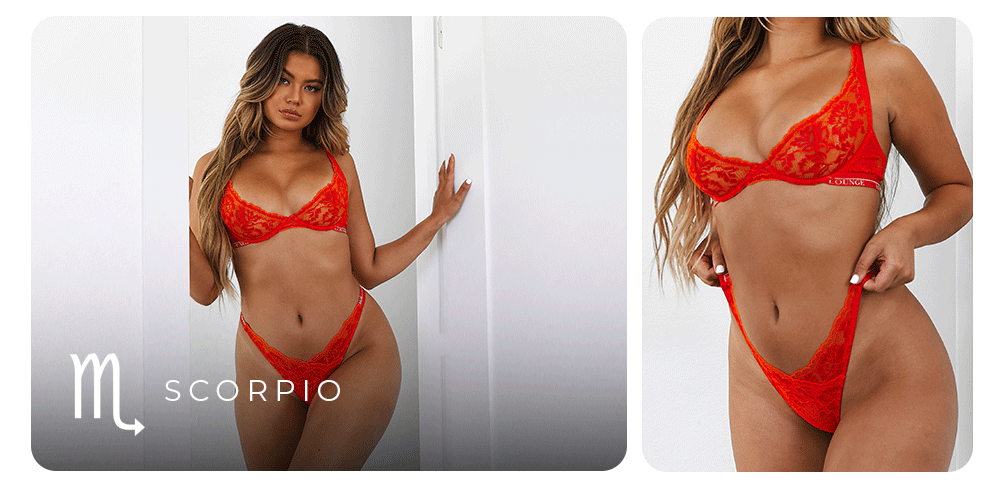Underwear for Scorpio - Red Luxe Balcony Set