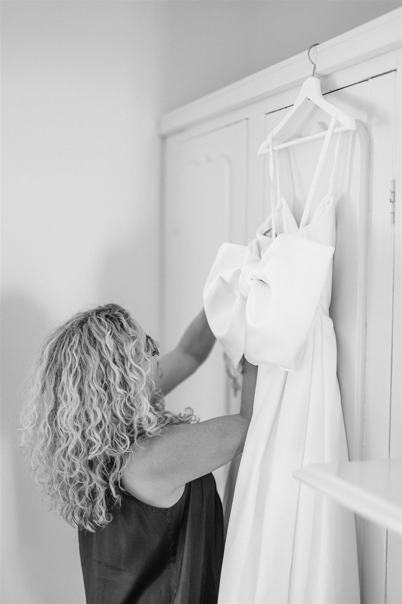 Samantha Wynne Preparing the Wedding Gown Behind the Scenes