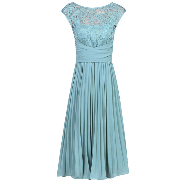 Jolie Moi Duck Egg  Blue  Lace Top Chiffon Bridesmaid  