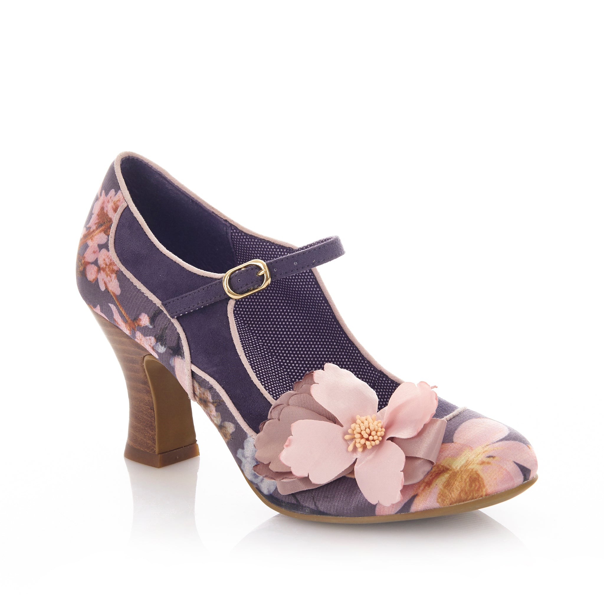pink floral court shoes
