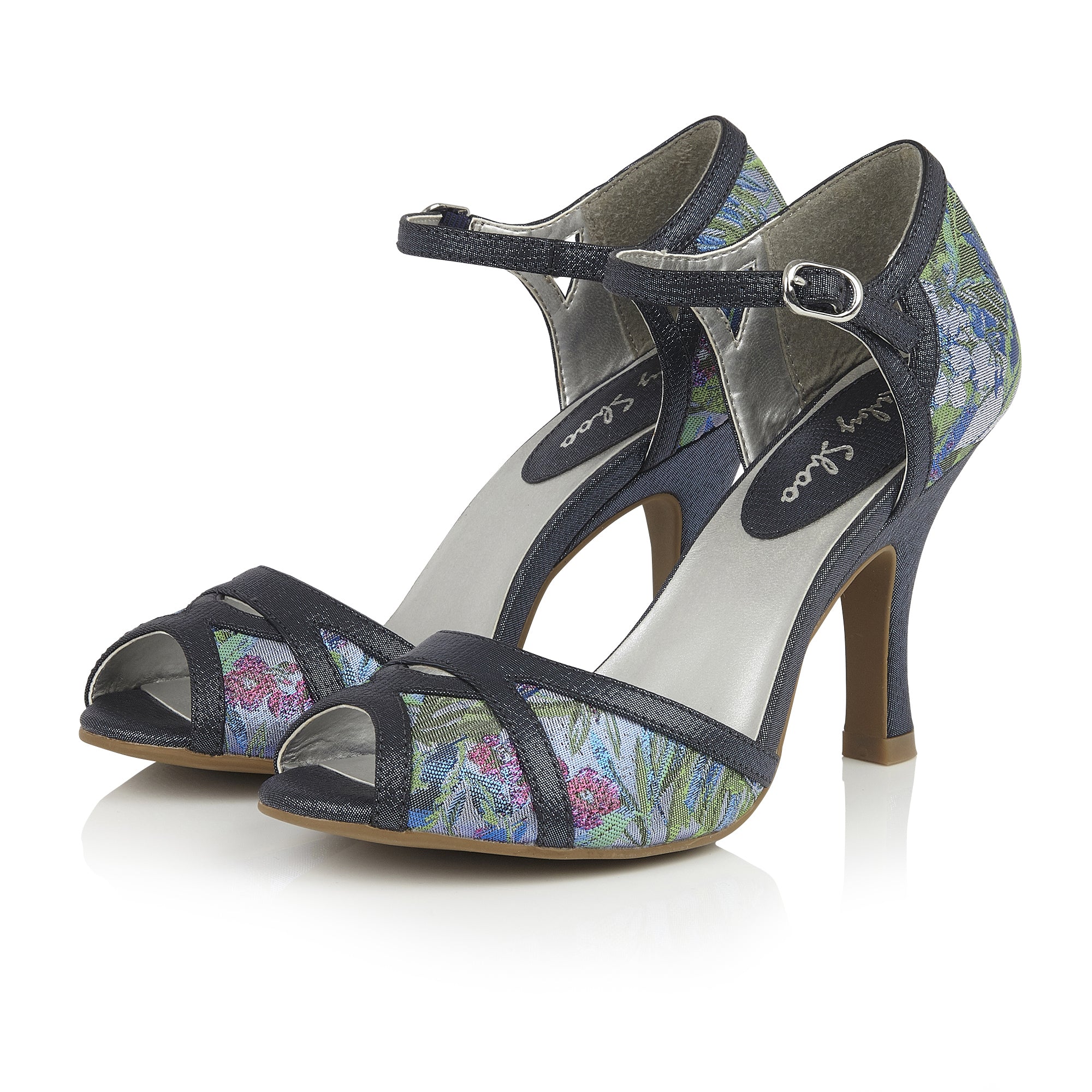 Ruby Shoo Eliza Vintage Blue Floral 