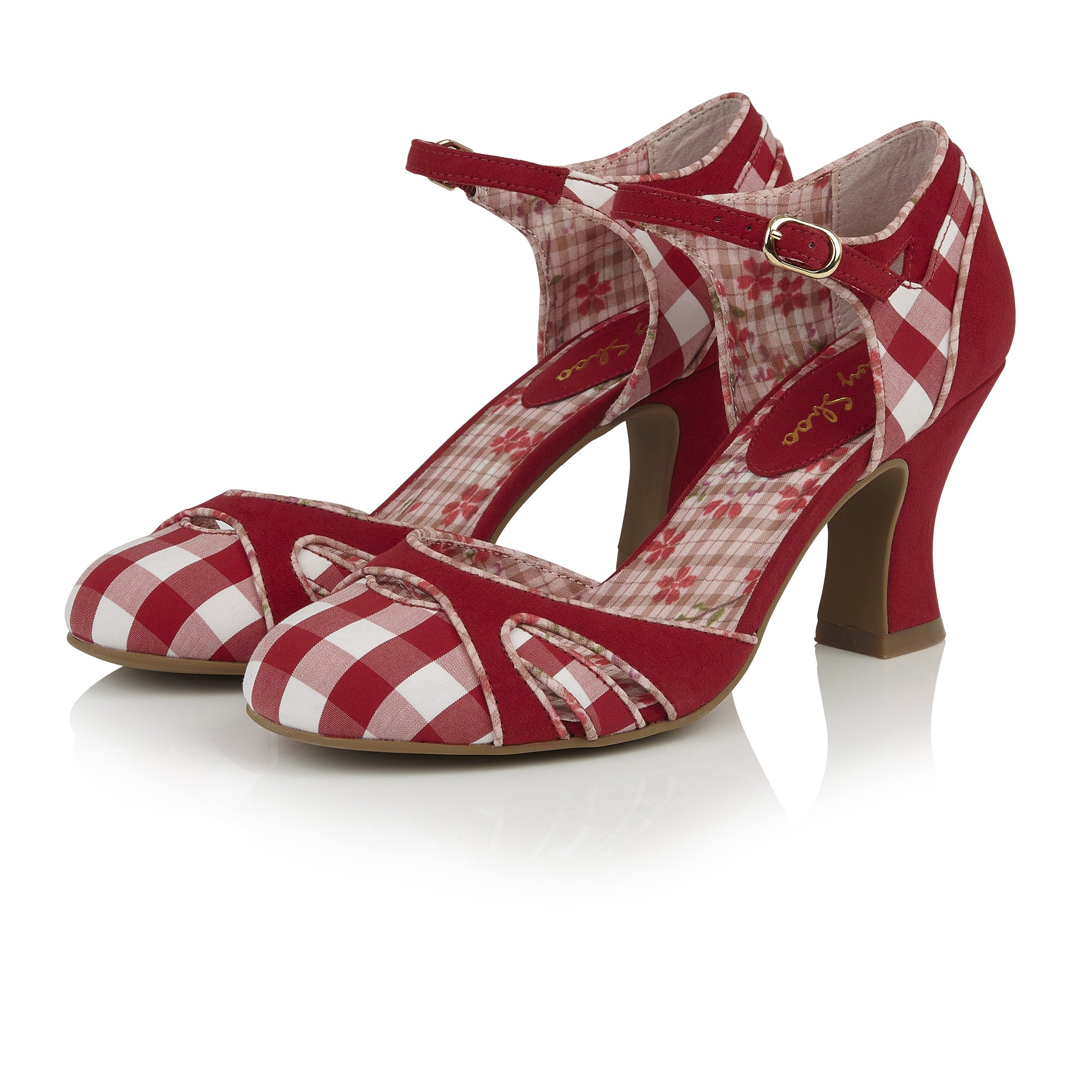 Ruby Shoo Red And White Checkered Strap 